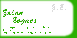 zalan bogacs business card